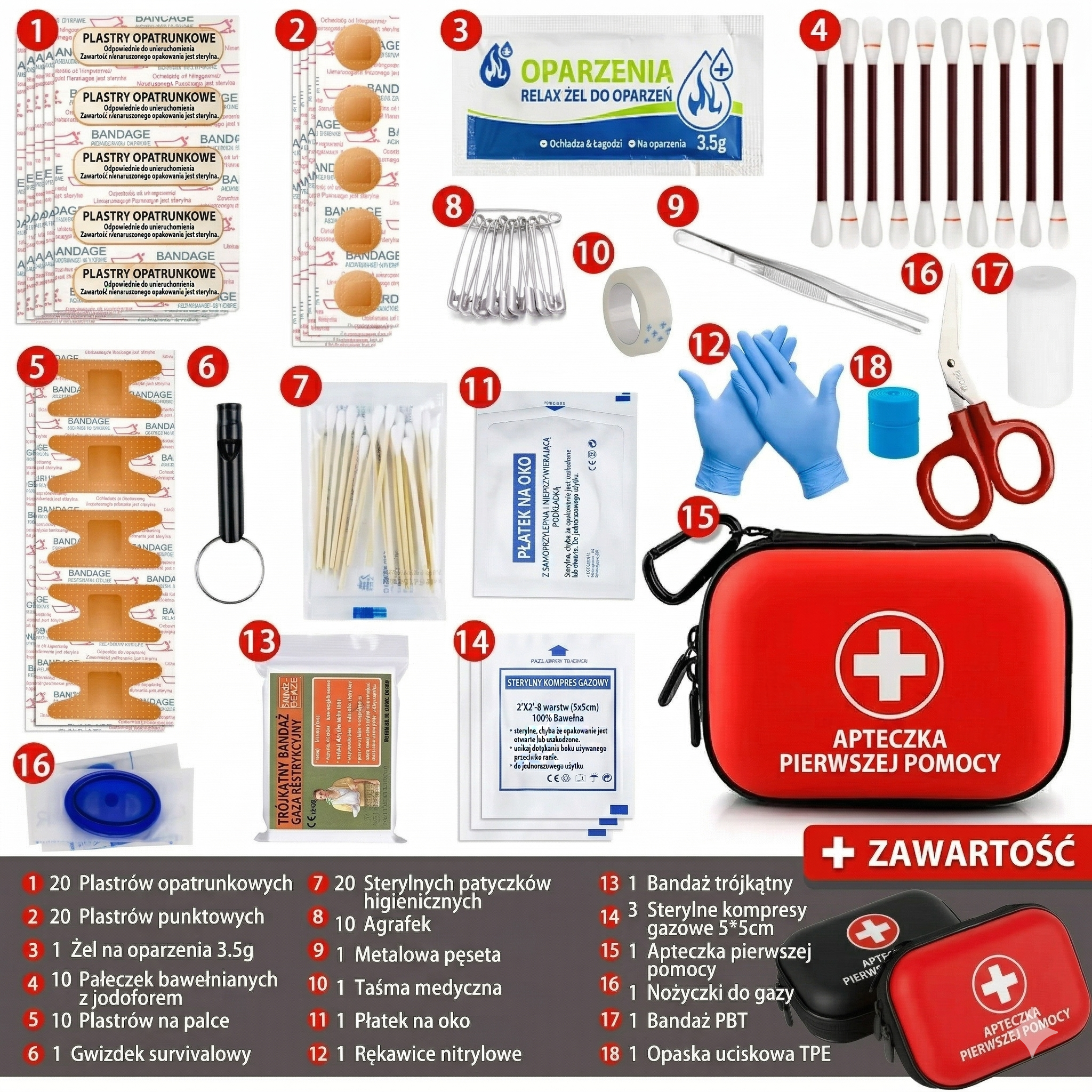 Apteczka Pierwszej Pomocy 103 elementy – Kompaktowa, Wodoodporna, EDC
